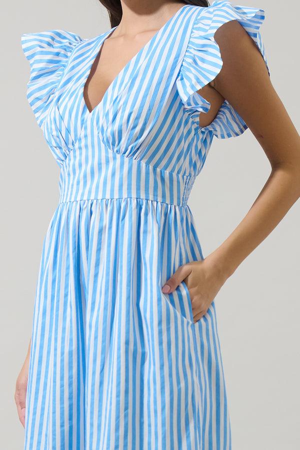 Sugarlips Saida Striped Alara Ruffle Midi Dress