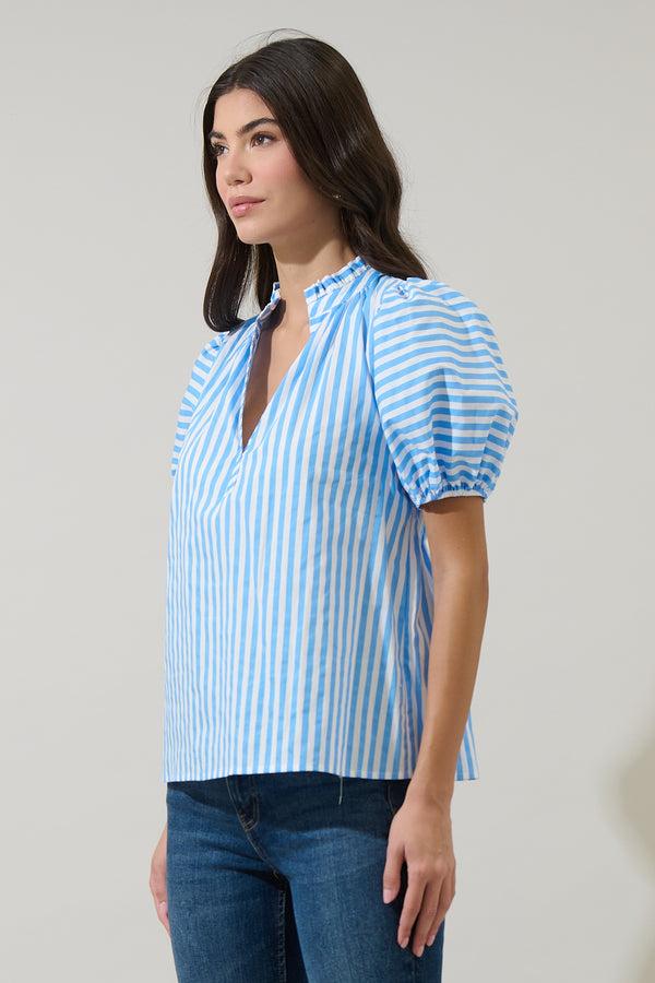 Sugarlips Saida Striped Josy Puff Sleeve Top