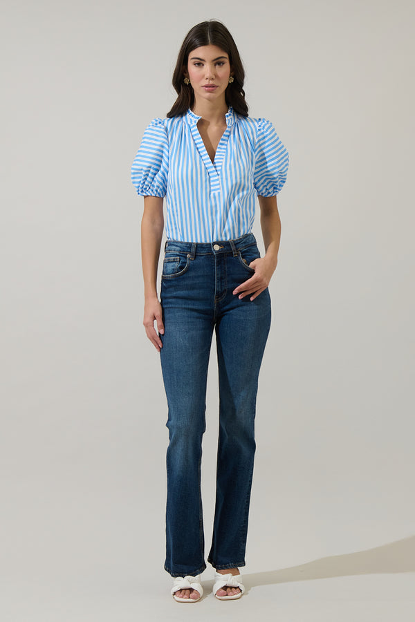 Sugarlips Saida Striped Josy Puff Sleeve Top