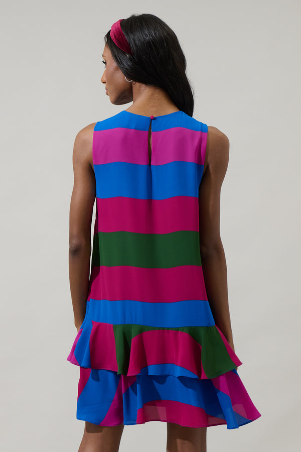 Sugarlips Saige Striped Una Shift Mini Dress