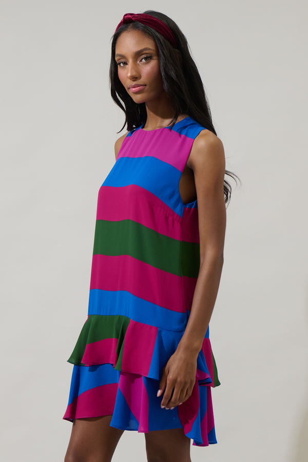 Sugarlips Saige Striped Una Shift Mini Dress