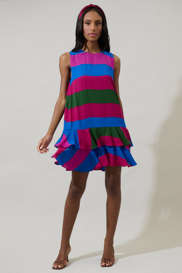 Sugarlips Saige Striped Una Shift Mini Dress