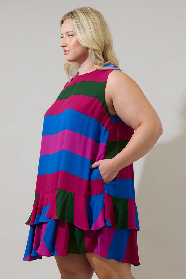 Sugarlips Saige Striped Una Shift Mini Dress Curve
