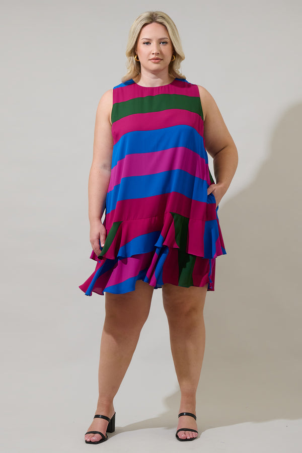 Sugarlips Saige Striped Una Shift Mini Dress Curve