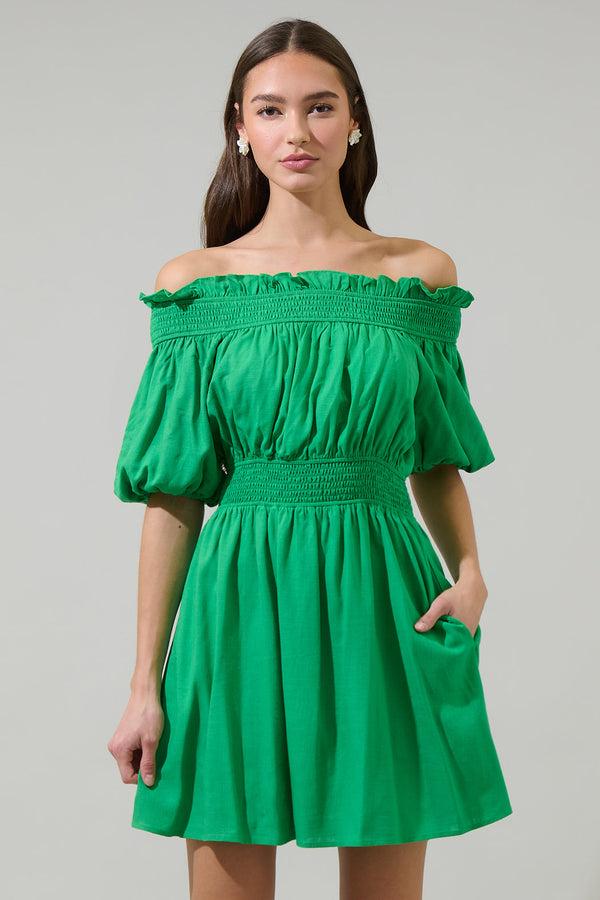 sugarlips Sairy Ruffle Off the Shoulder Mini Dress