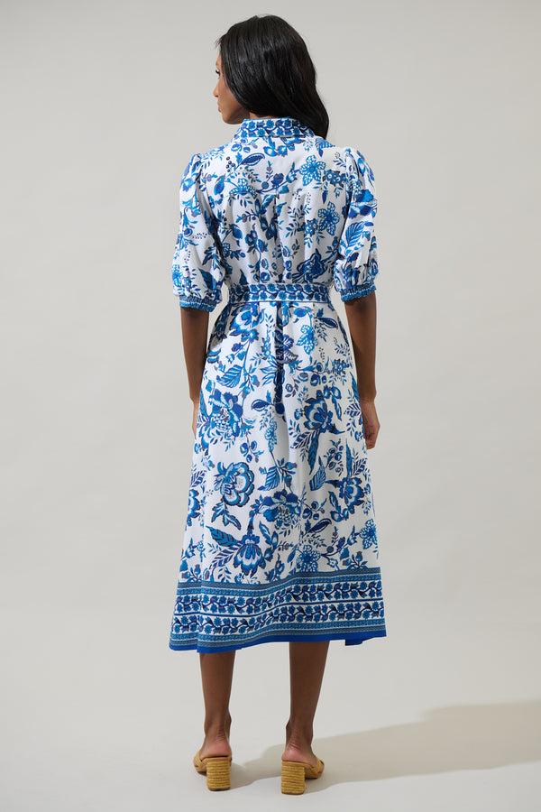Sugarlips Salema Floral Vienna Midi Shirt Dress