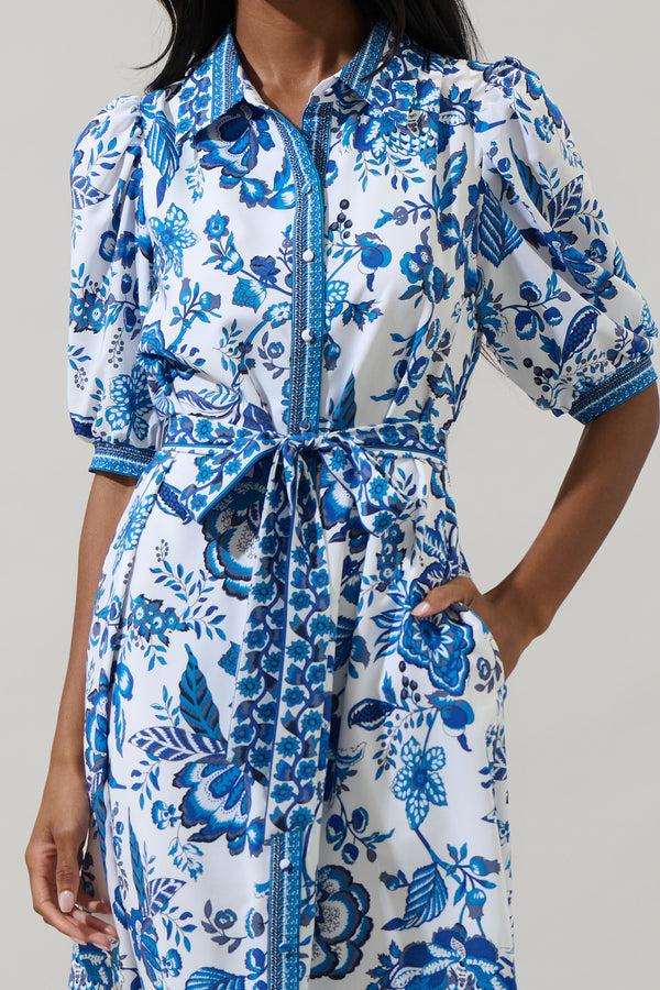Sugarlips Salema Floral Vienna Midi Shirt Dress