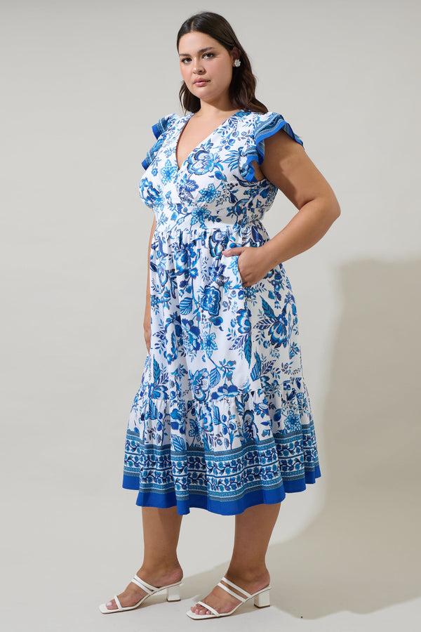 Sugarlips Salema Floral Zayla Midi Dress Curve