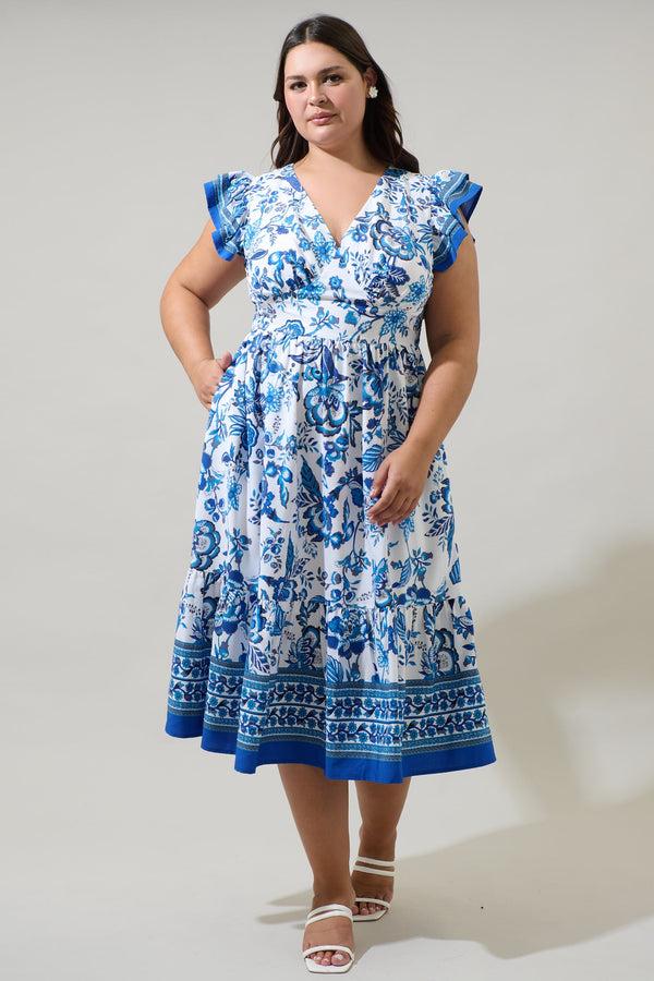 sugarlips Salema Floral Zayla Midi Dress Curve