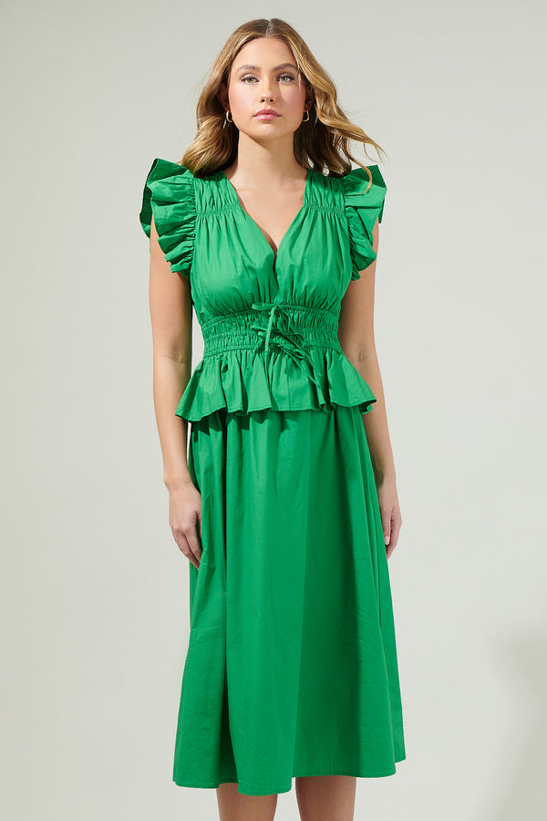 sugarlips Sam Smocked Midi Dress