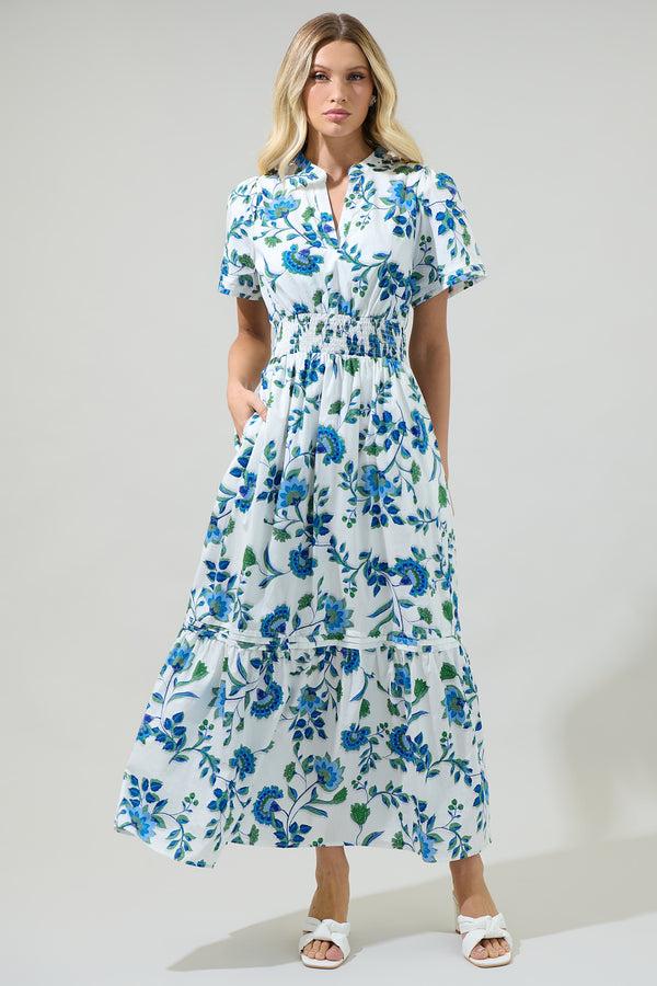 Sugarlips Samara Floral Belraj Poplin Maxi Dress