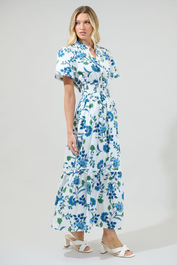 Sugarlips Samara Floral Belraj Poplin Maxi Dress