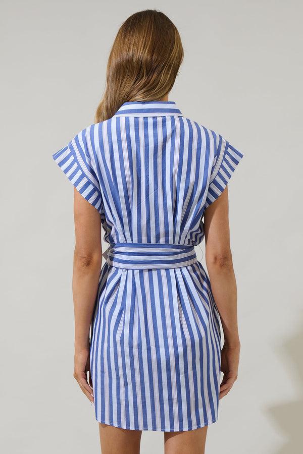 Sugarlips Samera Stripe Button Up Mini Dress