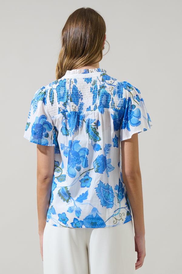 Sugarlips Samian Floral Romy Mock Neck Top