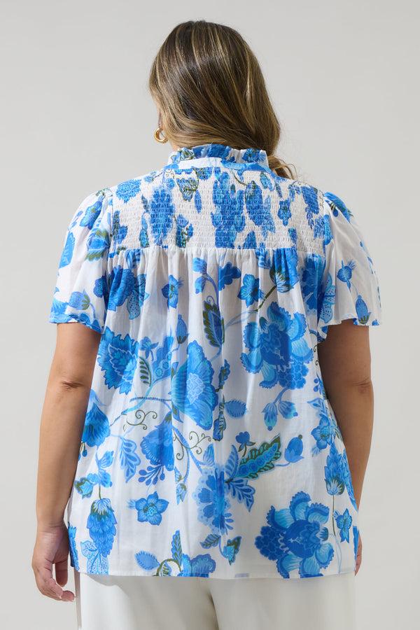 Sugarlips Samian Floral Romy Mock Neck Top Curve