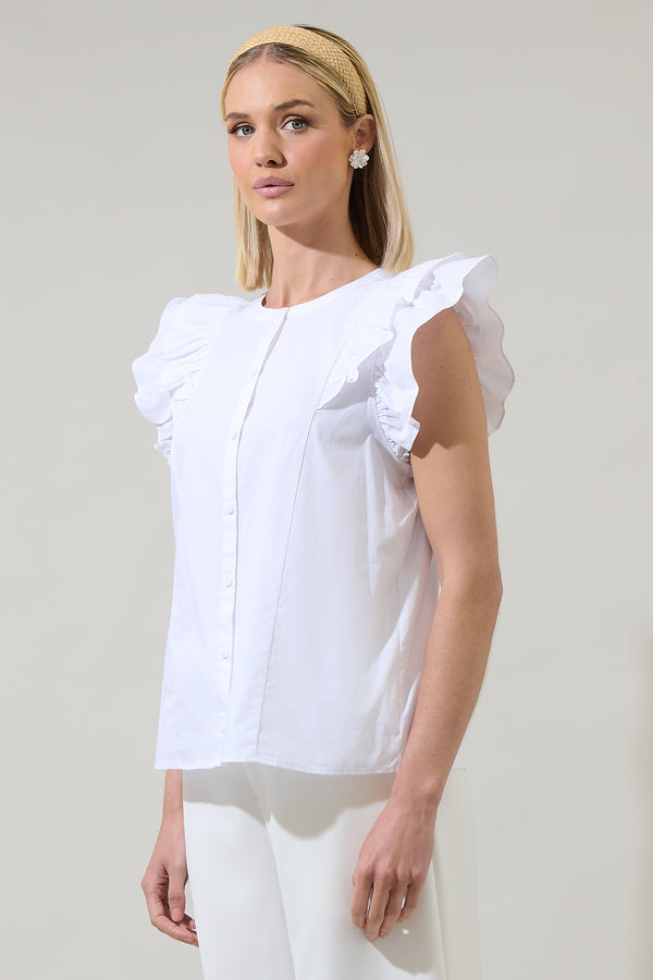 Sugarlips Sammi Button Down Ruffle Top