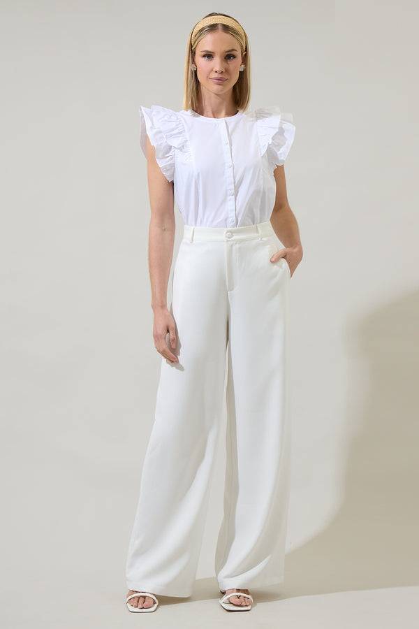 Sugarlips Sammi Button Down Ruffle Top