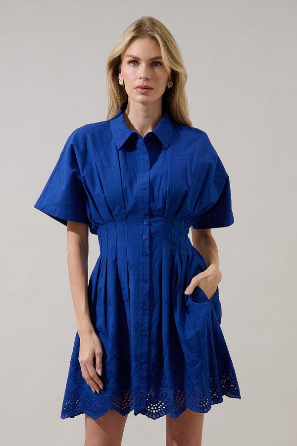 Sugarlips Sammie Collared Eyelet Mini Dress