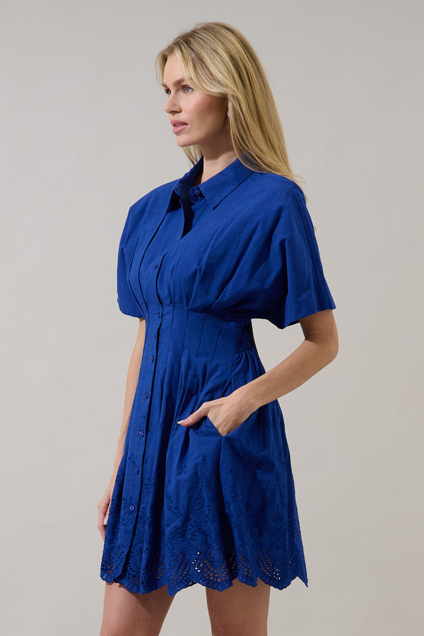 Sugarlips Sammie Collared Eyelet Mini Dress