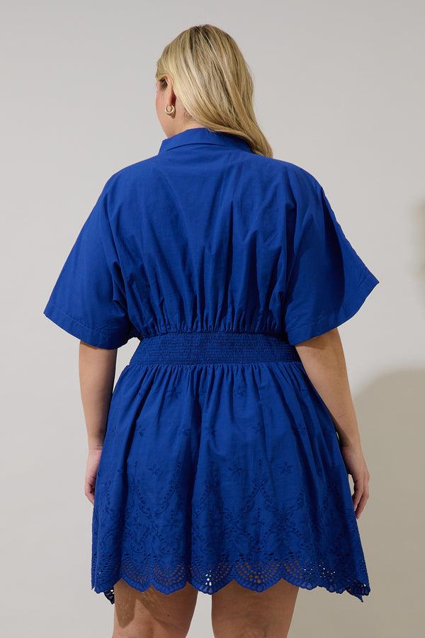 Sugarlips Sammie Collared Eyelet Mini Dress Curve