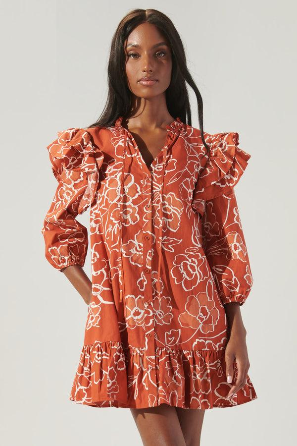 Sugarlips Sammy Marmalade Ruffle Drop Waist Dress