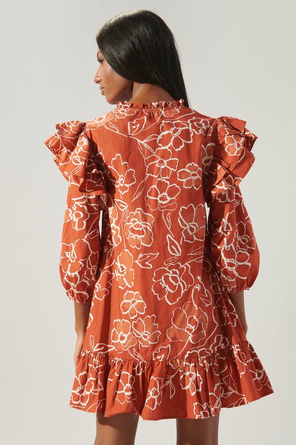 Sugarlips Sammy Marmalade Ruffle Drop Waist Dress