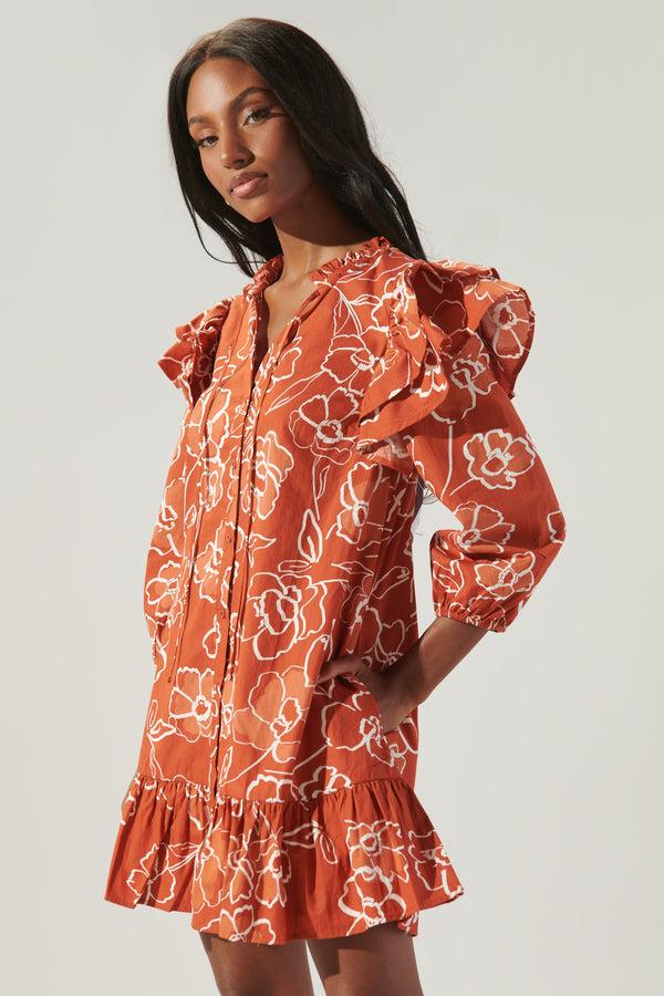 Sugarlips Sammy Marmalade Ruffle Drop Waist Dress