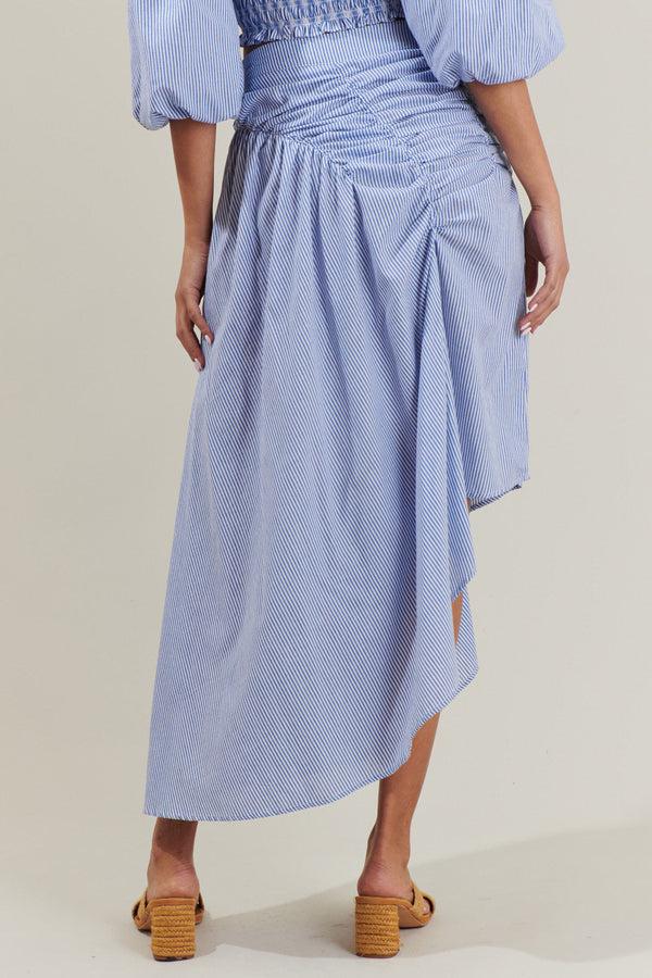 Sugarlips Sammy Striped Belen Ruched Midi Skirt