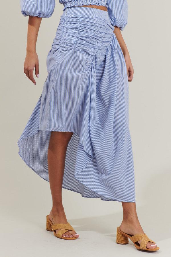 Sugarlips Sammy Striped Belen Ruched Midi Skirt