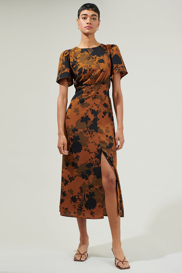 Sugarlips Sandy Floral Bloom Midi Dress