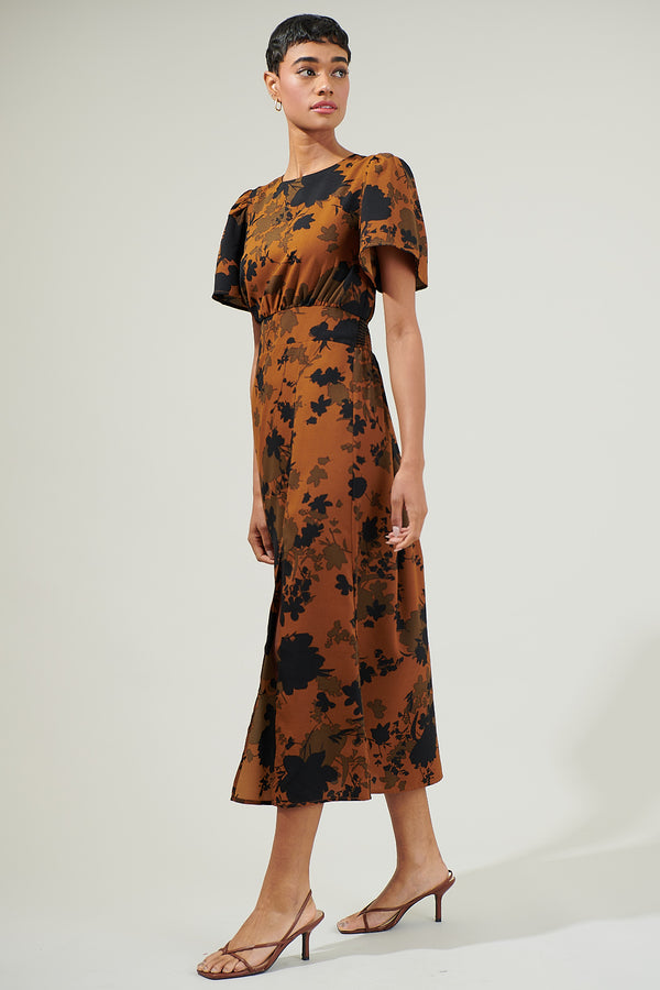 Sugarlips Sandy Floral Bloom Midi Dress