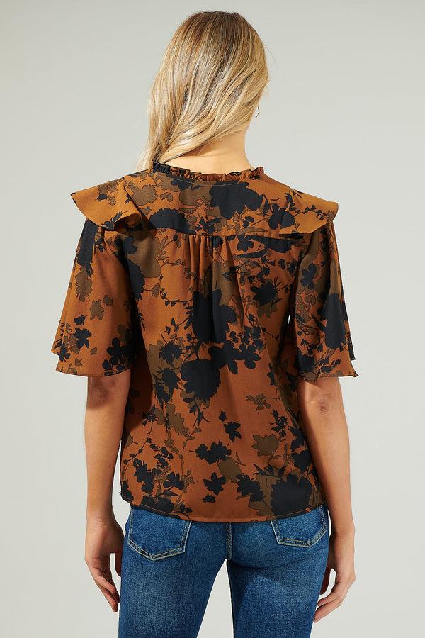 Sugarlips Sandy Floral Ruffle Blouse