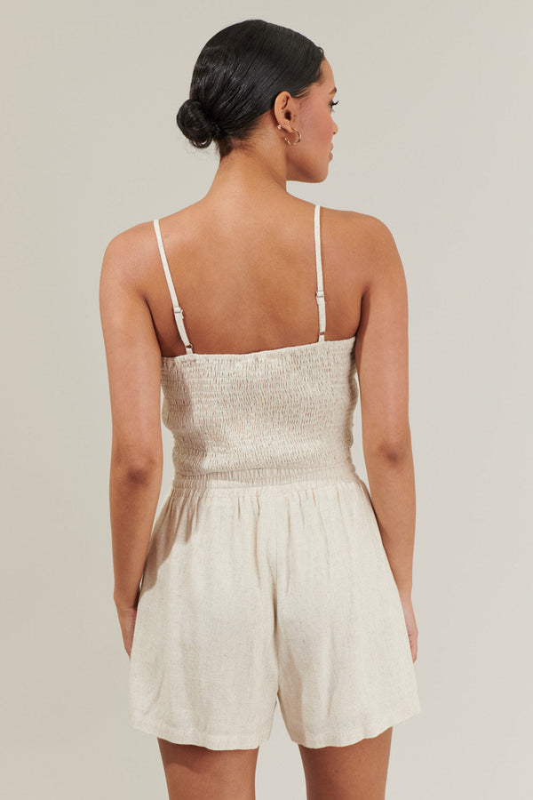 Sugarlips Sandy Shore Bliss Ruched Cropped Top