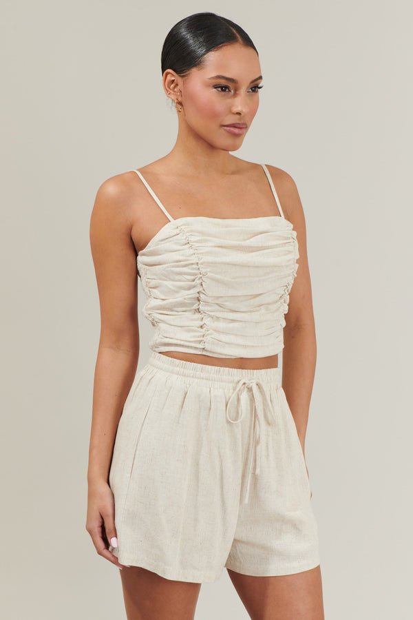 Sugarlips Sandy Shore Bliss Ruched Cropped Top