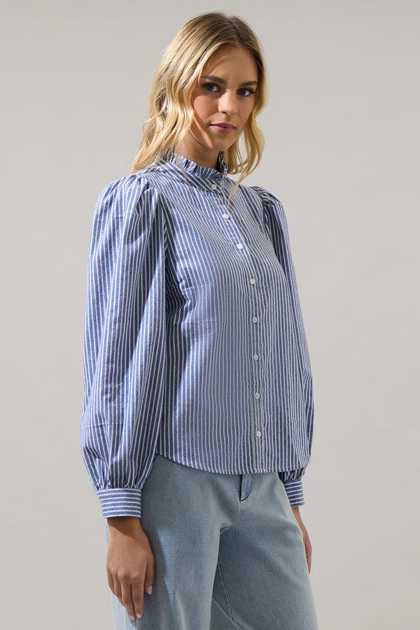 Sugarlips Sandy Striped Doris Button Down Shirt