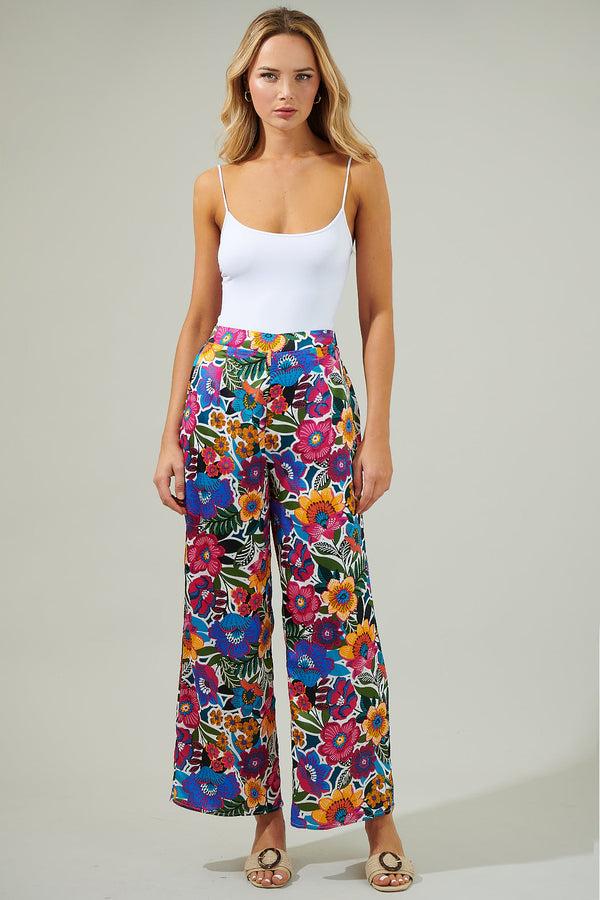 Sugarlips Santa Elena Floral Wide Leg Pants