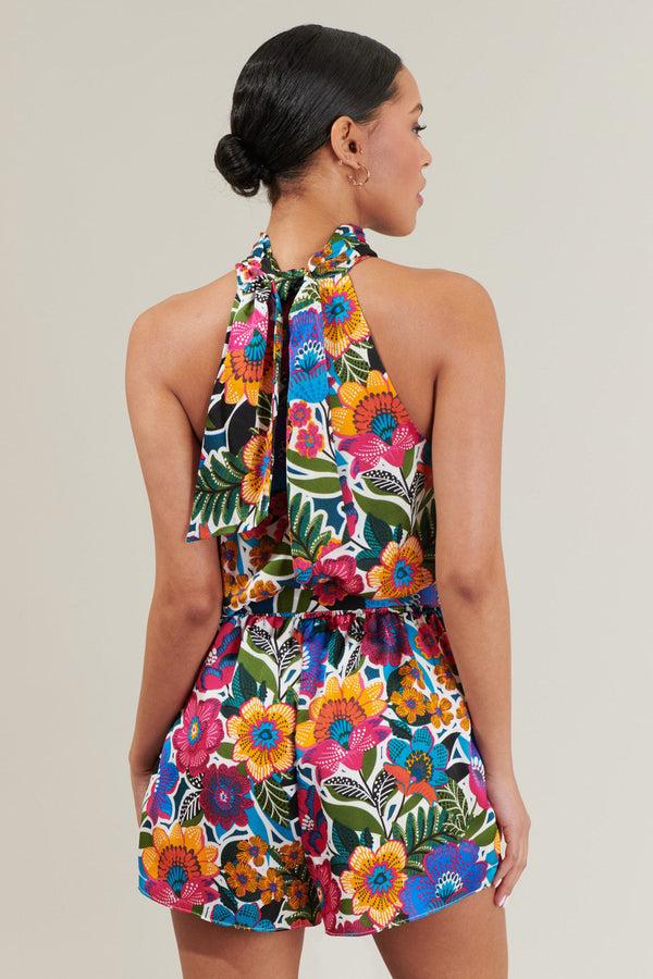 Sugarlips Santa Elena Jenee Halter Tie Neck Romper
