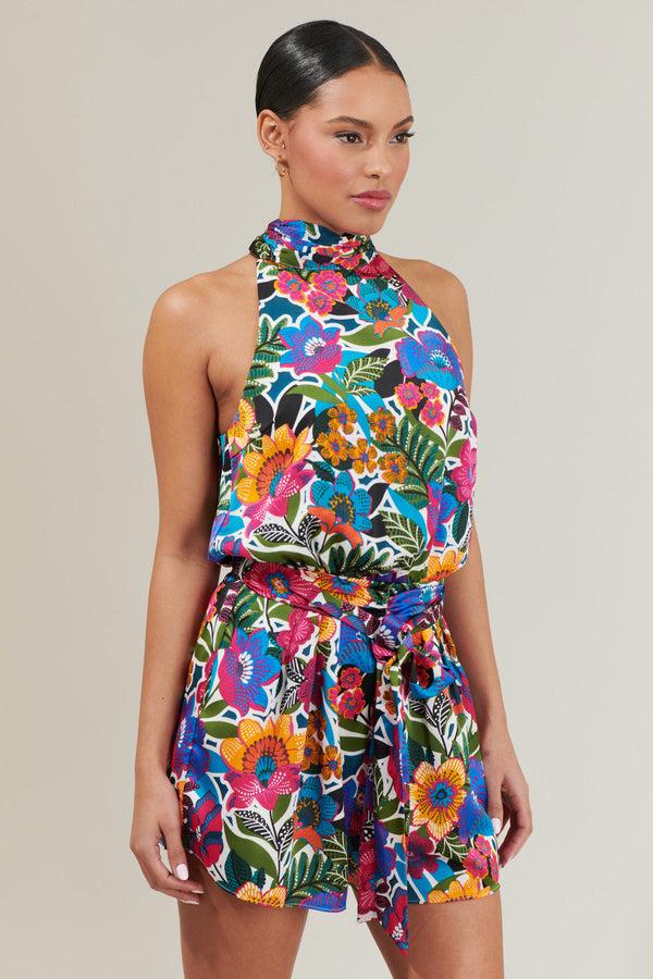 Sugarlips Santa Elena Jenee Halter Tie Neck Romper