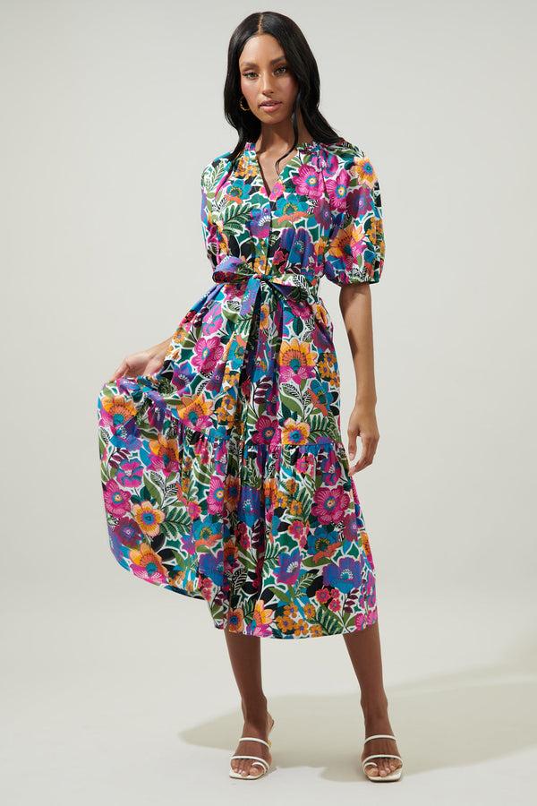 Sugarlips Santa Elena Wynette Tiered Midi Dress