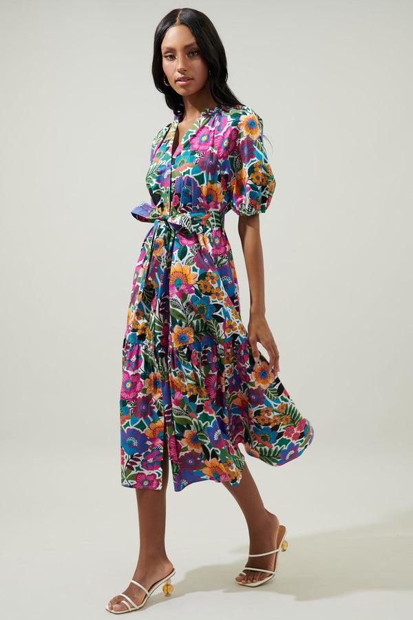 Sugarlips Santa Elena Wynette Tiered Midi Dress