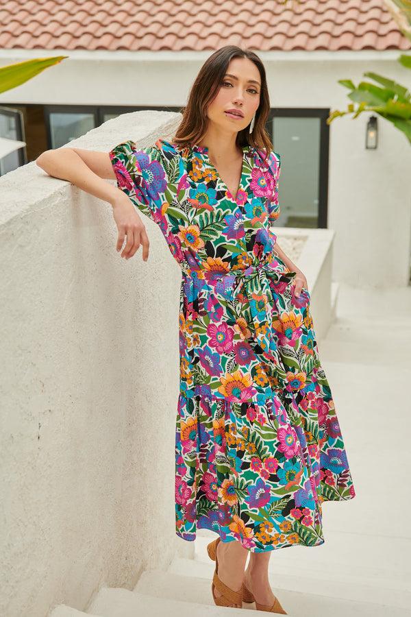sugarlips Santa Elena Wynette Tiered Midi Dress