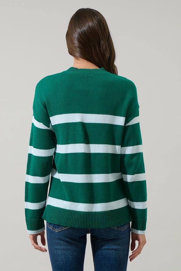 Sugarlips Saphy Stripe Dropped Shoulder Sweater