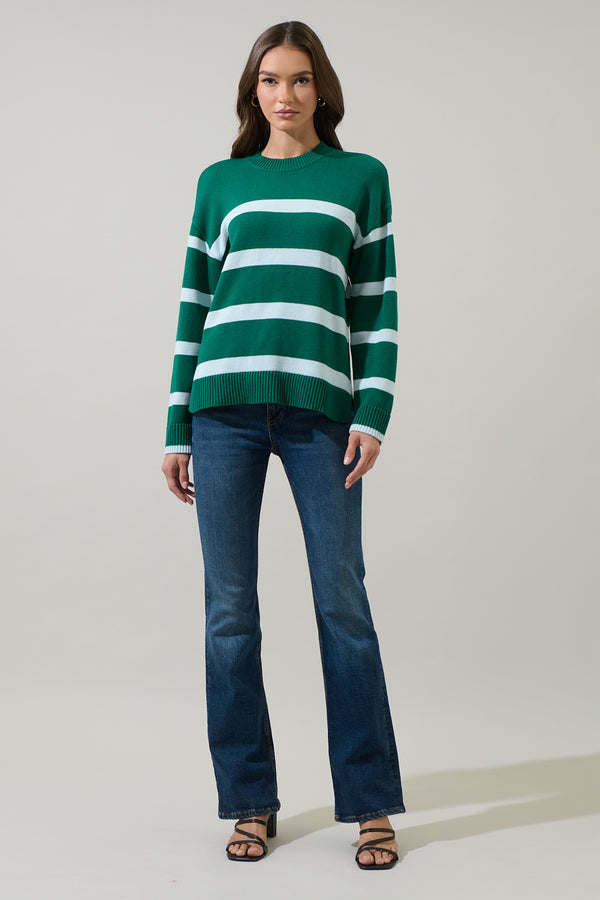 Sugarlips Saphy Stripe Dropped Shoulder Sweater
