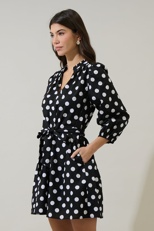 Sugarlips Saraya Dot Eira Poplin Mini Dress