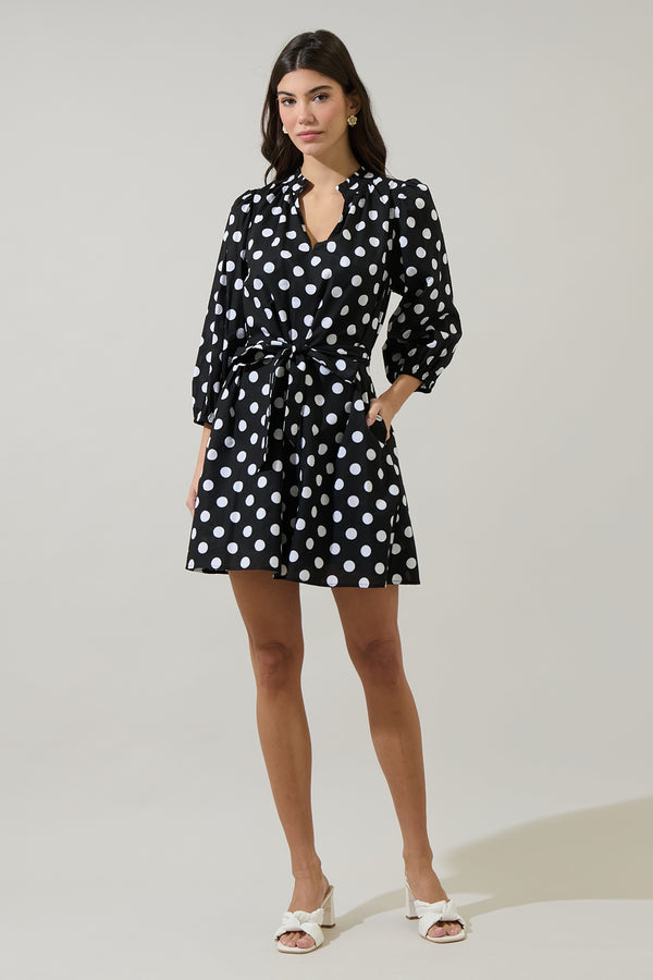 Sugarlips Saraya Dot Eira Poplin Mini Dress
