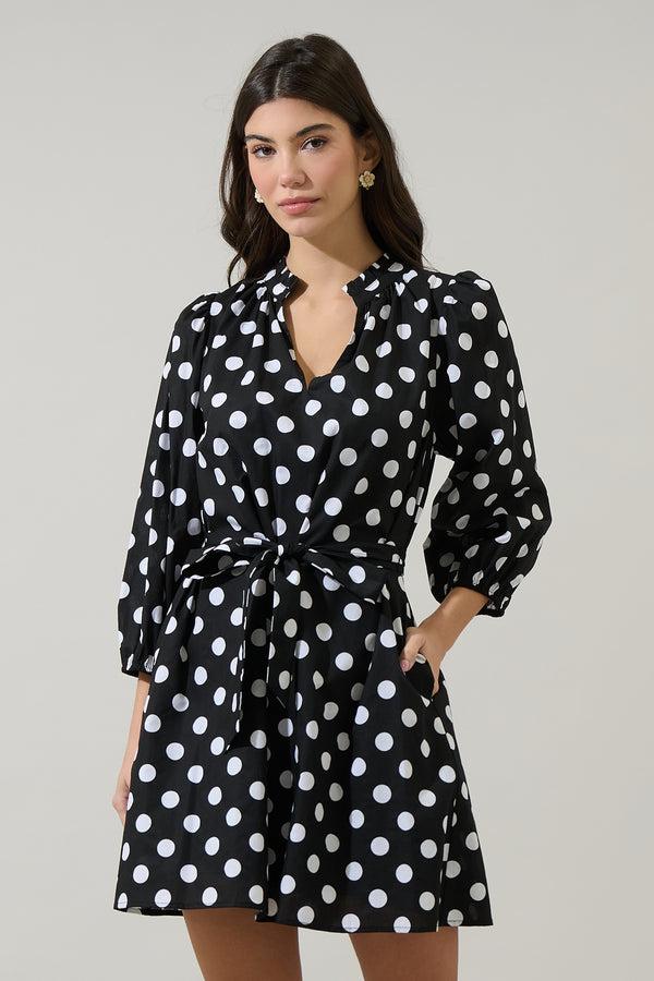 sugarlips Saraya Dot Eira Poplin Mini Dress