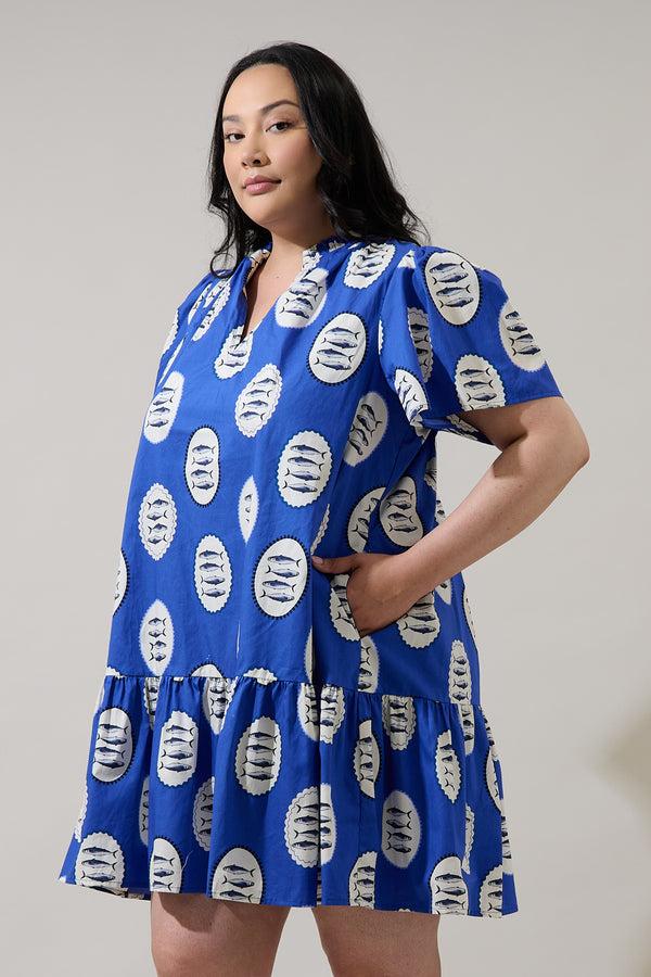 Sugarlips Sardine Sea Azari Shift Mini Dress Curve