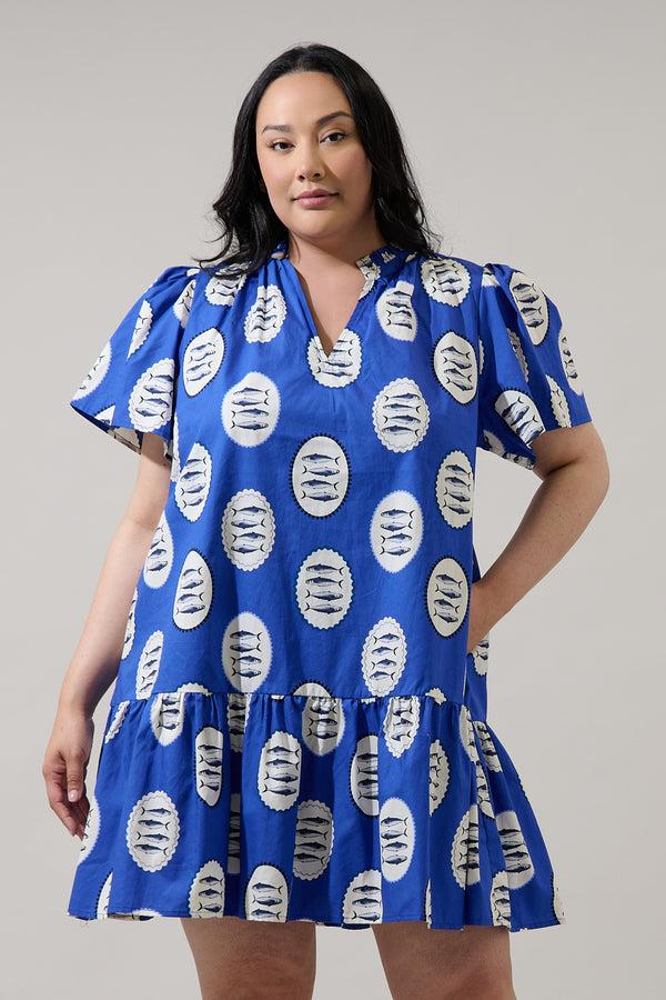 sugarlips Sardine Sea Azari Shift Mini Dress Curve