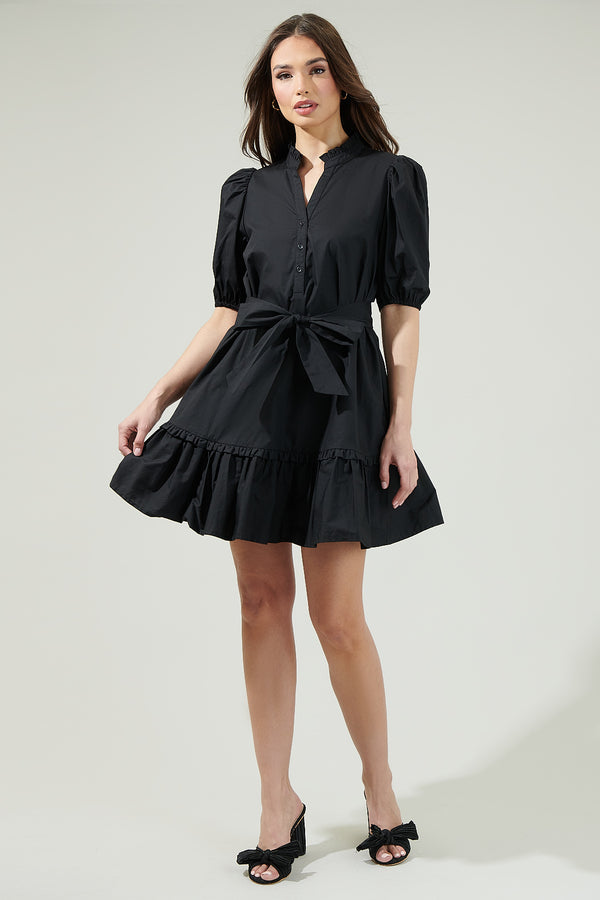 Sugarlips Sasha Split Neck Shift Mini Dress