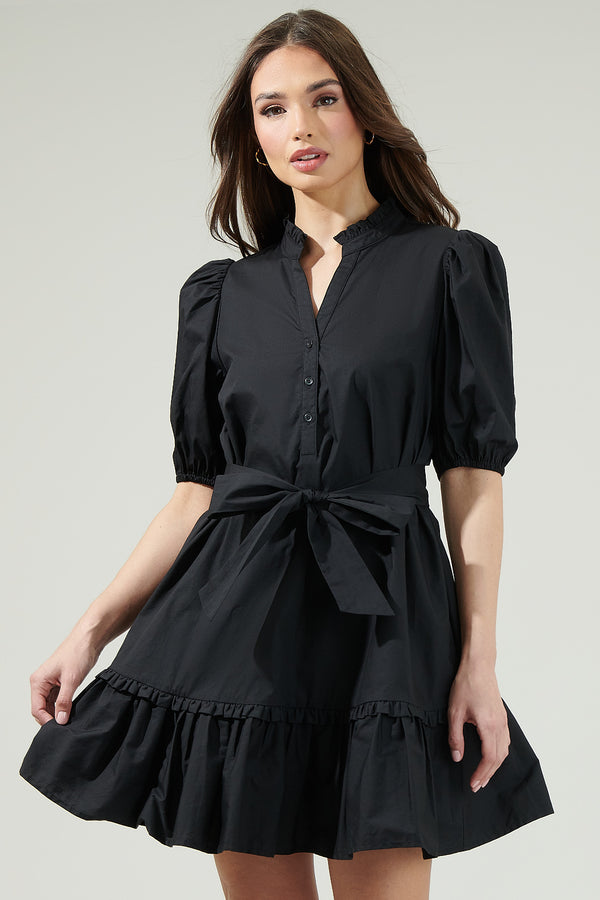 sugarlips Sasha Split Neck Shift Mini Dress